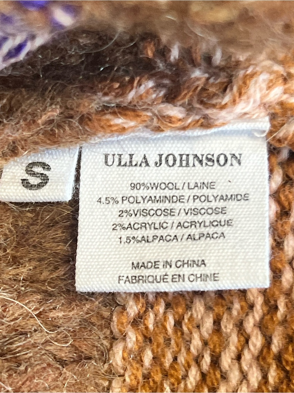 Ulla Johnson Samara Wool Alpaca Patchwork Stripe Balloon Sweater S Ghosts TV - Picture 5 of 16